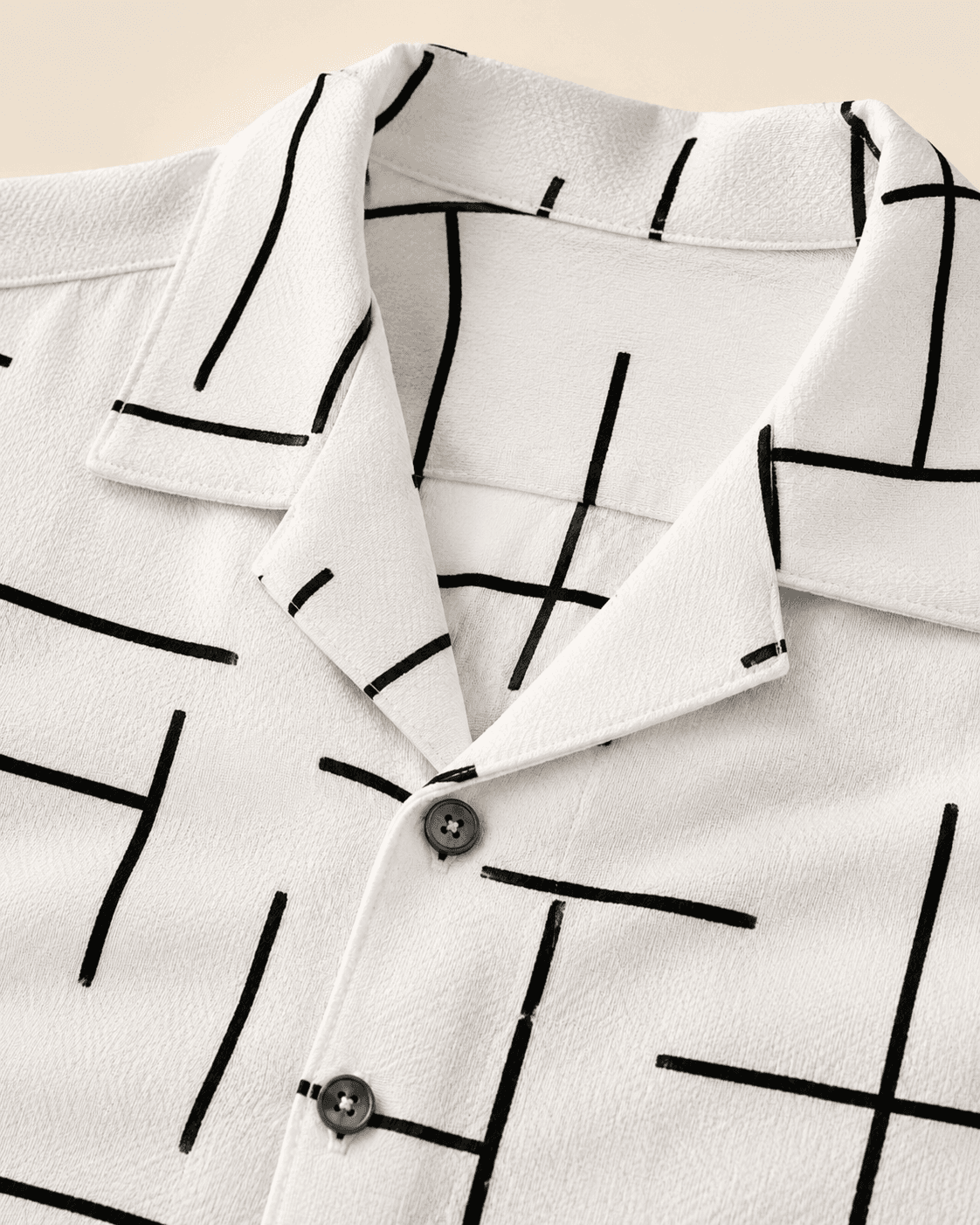 Beige Abstract Line Textured Shirt Detail